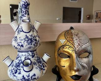 Italian Opera Mask, Italian Tulip Vase