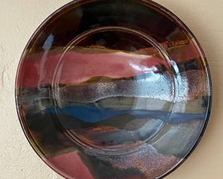 Wally Schwab Stoneware Wall Bowl/Plate