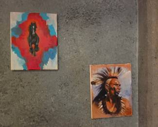 Hand painted Indian and Horse