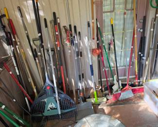Tools, brooms gardening items