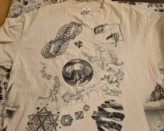 VTG 1991 M.C. Escher all-over print art t-shirt by Andazia,