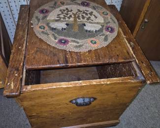 Antique chamber pot cabinet w/ sliding top 