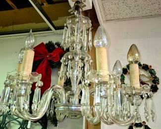 Vintage lighting and lamps.  Several chandeliers