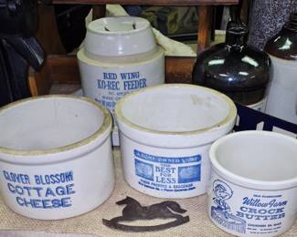 Variety of advertising crocks