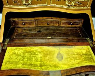 Velvet covered writing area w/hidden compartment 