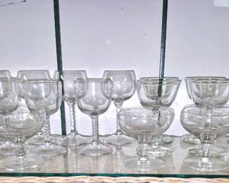 Much crystal, cut and vintage glassware. 