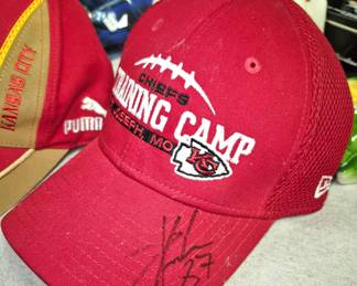 Much sports memorabilia. Travis Kelce #87 autographed Chiefs hat
