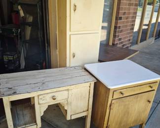 Large selection of antiques, primitives and collectibles from 8 different estates and households. Large selection of primitives