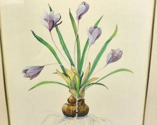 "Crocus 1" framed botanical