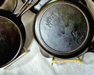 Hard to find skillets. Vollrath #4 skillet and Merit #5 skillet