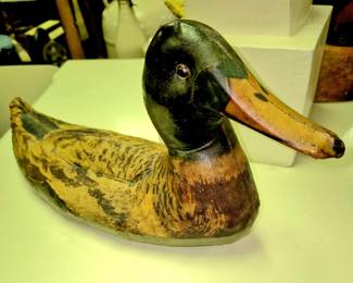 Vintage and antique decoys. Canvas decoy
