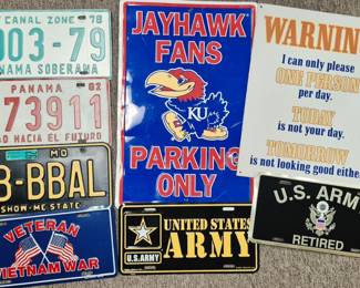 Collectible license plates and signs