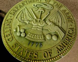 Large "Department of the Army United States of America 1775" seal w/ stand