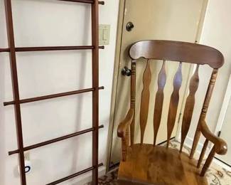 BK273Vintage Rocking Chair Blanket Ladder