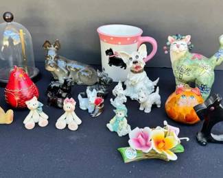 BK246Vintage Scottish Terrier Westie Cat Figurines