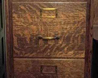 BK185Vintage Dark Wooden File Cabinet
