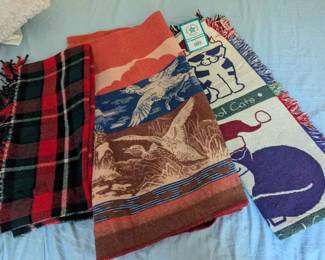 BK186Esmond Mallard Duck Flying Geese Blanket And Two Christmas Lap Blankets