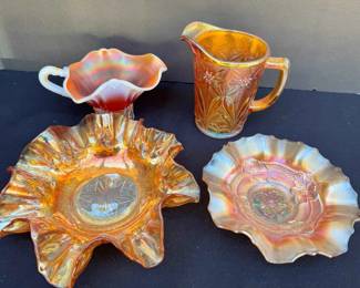 BK233Vintage Marigold Carnival Glass