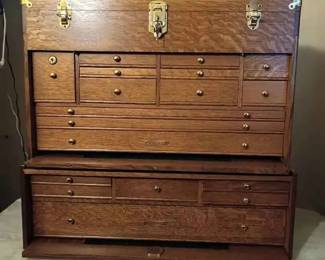 BK181VWooden Machinist Tool Chest Oak