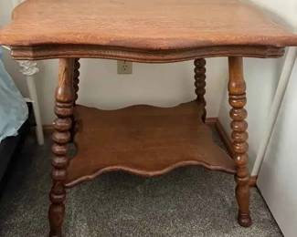 BK258Vintage Solid Wood 2tier Parlor Side Table