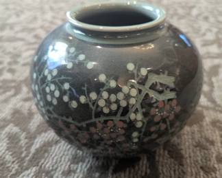 Korean-Style Celadon Glazed Floral Vase – 20th Century – 6"