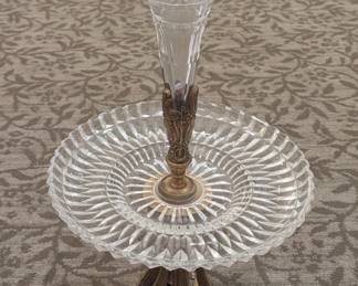 Castilian Figural Swan Epergne with Cut-Pattern Glass – 20"