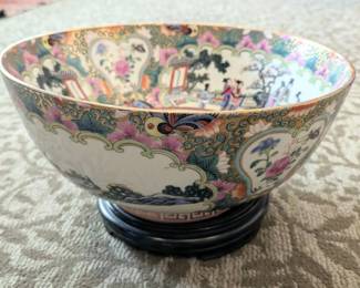 Chinese Famille Rose Porcelain Bowl Qianlong Style 12 inches