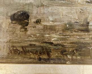 Closeup of signature from Dutch painting