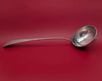 Large European Silver Soup Ladle 14.75" 213 Grams HS Maker Mark Heavy Antique