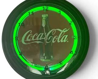 Coca-Cola Vintage Neon Clock – 1999 Bottle Sign, 15½" Round Wall Clock
