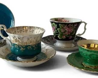 Vintage Teacup & Saucer Sets – Royal Albert Regina Series, Bavaria & 2 More, 4 Sets