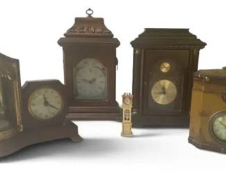 Vintage United Clock Corp. Model 870 Clock, Mantel & Decorative Clock Lot – 5 Pc