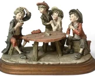 Giuseppe Armani “The Four Cheats” Children Playing Cards Figurine