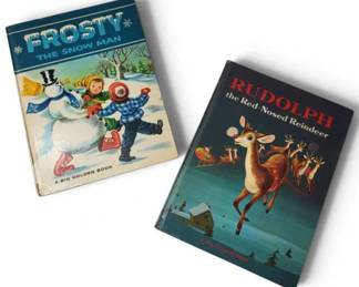 Vintage Christmas Little Golden Books – Rudolph 1964 & Frosty 1963, 2-Pc Lot