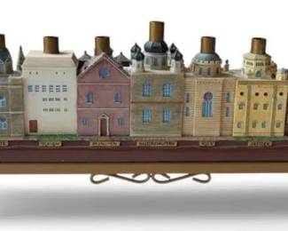 Synagogues of Europe Hanukkah Menorah – Vintage Multi-Synagogue Chanukiah