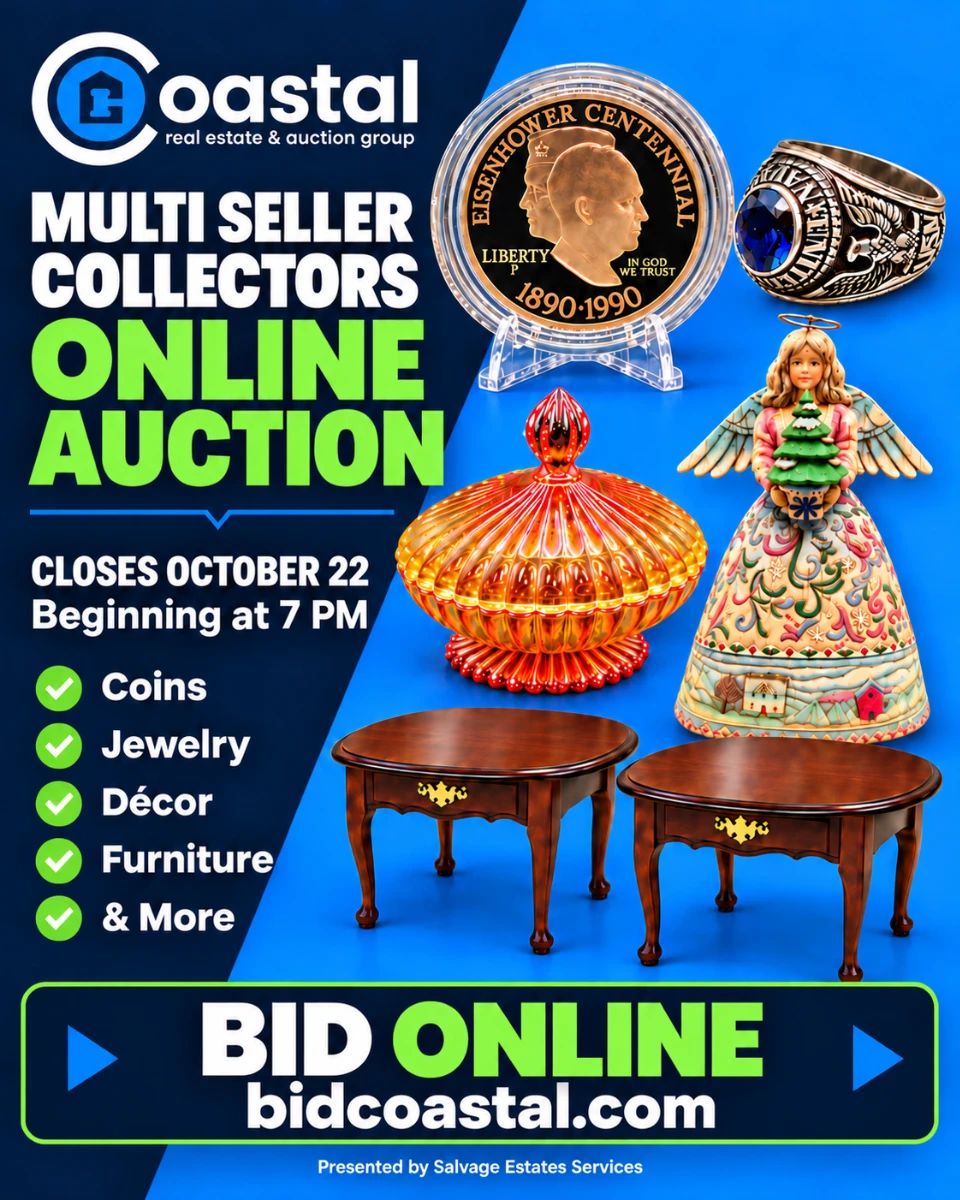Coastal Collectors Online Auction Poster