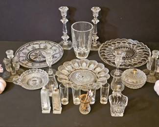 Vintage  Luxury Crystal Assortment Val Saint Lambert, Glencairn, and Pressed Glass Lot