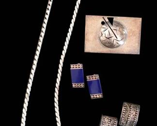  06 Designer Lois Hill, Blue Lapis Inlay  MCM Sterling