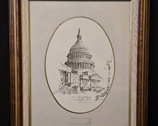 Four Vintage  Antique Estate Art Prints US Capitol Alamo  1880s Gebbie Co Maximilian Lot