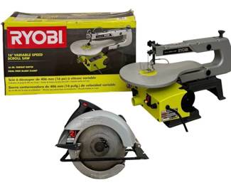 Woodworking Power Tool Lot RYOBI Scroll Saw  SKIL 714 Circular Saw