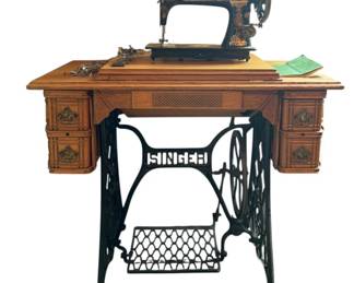 Antique Singer Model 127 Sphinx Treadle Machine  Highly Collectible Design in Great Shape