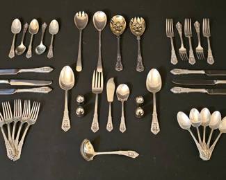  01 Highly Collectible Wallace Rose PointSterling Silver Flatware