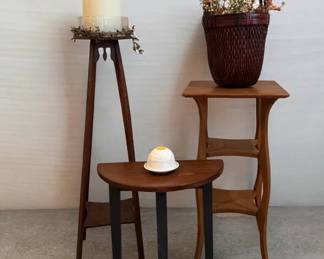 Charming Trio Of Display Stands w Bonus Decor