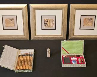 Comprehensive AsianInspired Art, Calligraphy, and Scholars Set Collection