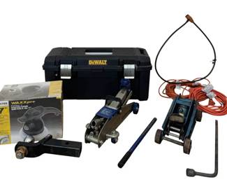 Automotive  Garage Gear Lot  Floor Jacks, DeWalt Tough Case, New Vector Polisher  More