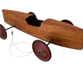 Custom VintageStyle Wood Soap Box Derby Car with 1940s AllAmerican Wheels