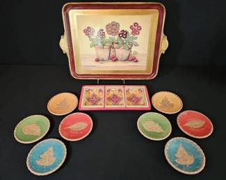 HandPainted Artisanal Ceramic Serveware... Vietri, Espana,  Foreside