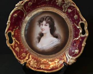 Antique Z.S.  Co. Bavaria Flora Royal Vienna Style Portrait Tray