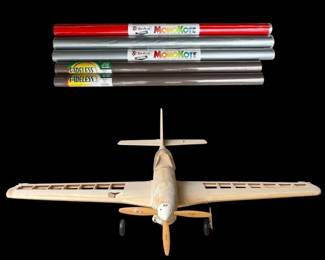 Partially Built P51 Mustang Balsa Wood RC Model Airplane Airframe