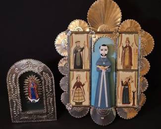  03 Anita Romero Jones Santa Fe MixedMedia  Metal Devotional Shadowbox Art... Nice